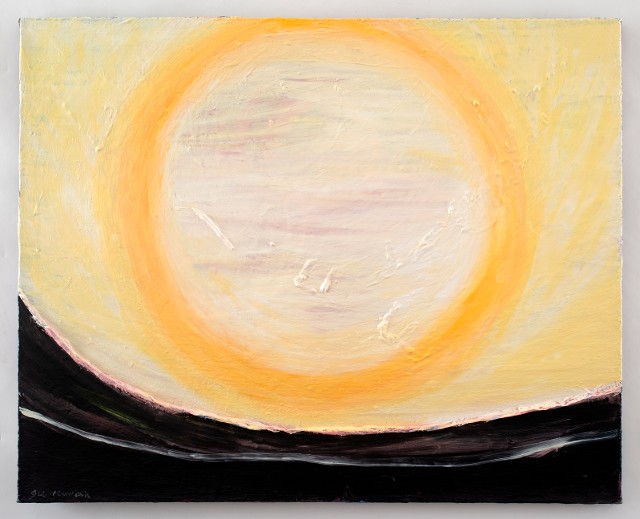 Light of Life, 2021, acrylic and paper collage on canvas, 16 x 20 in (41 x 51cm)