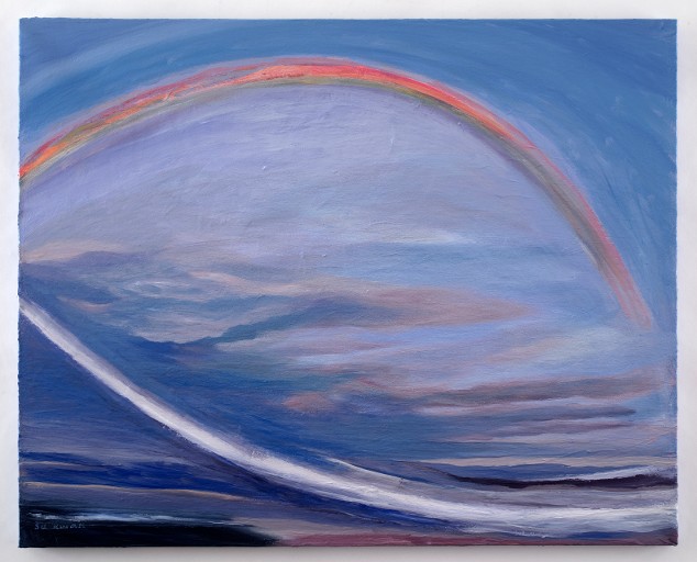 A Rainbow of Hope, 2021, acrylic and paper collage on canvas, 24 x 30 in (61 x 76 cm) A Rainbow of Hope, 2021, acrylic and paper collage on canvas, 24 x 30 in (61 x 76 cm)